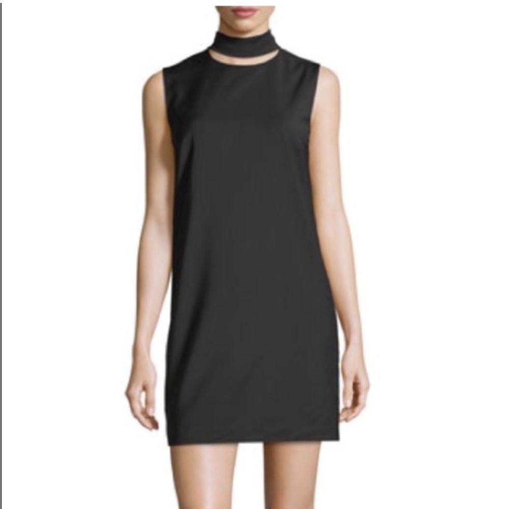 Theory Slit Collar Dress in Admiral Crepe